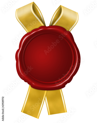 button siegel frei mit goldschleife