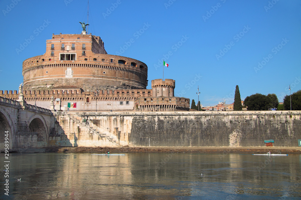 Canoing under the Castel Sant'Angelo,
