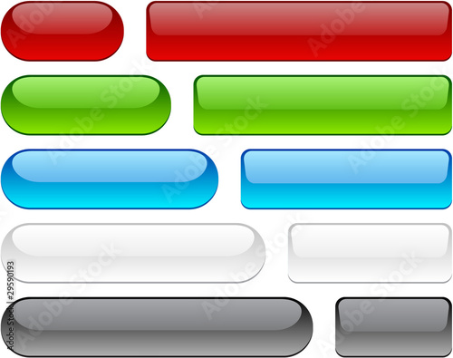 Glossy buttons on white.