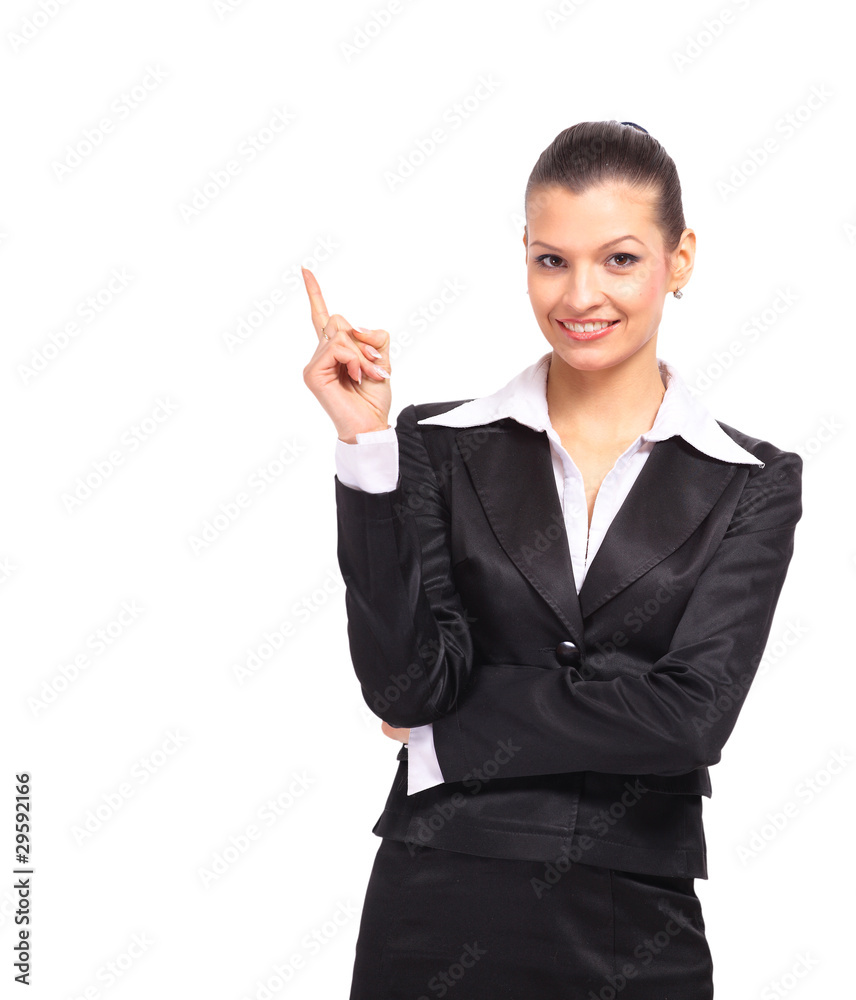 Smiling business woman presenting Smiling business woman presenting