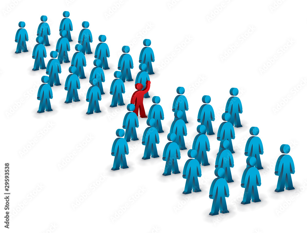 two teams opposing with the same leader in the middle two teams opposing with the same leader in the middle
