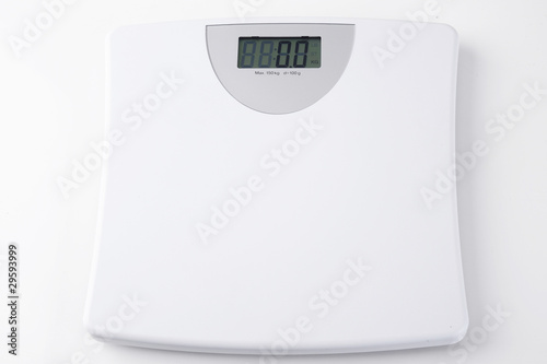 white digital scale weight