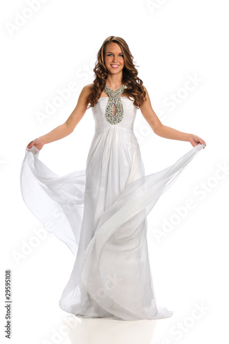 Young Woman in White Gown
