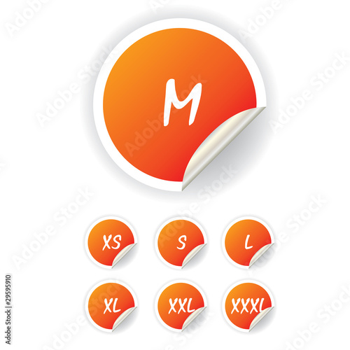stickers set - size clothing