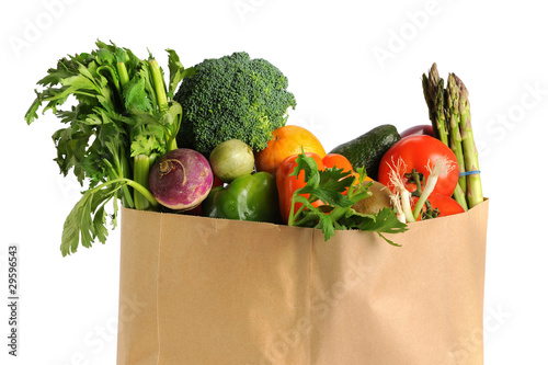Grocery Bag With Fruits and Vegetables