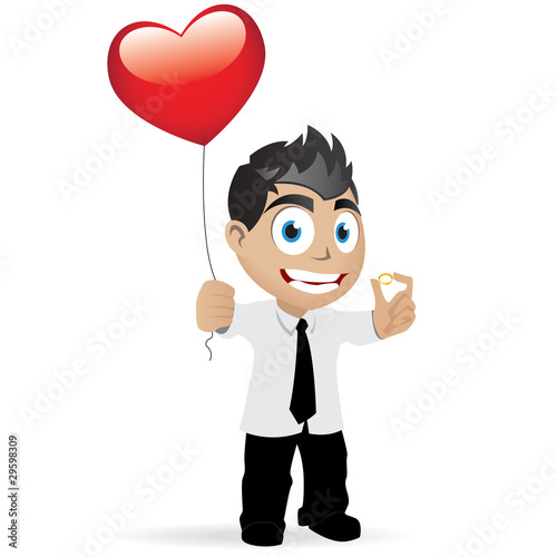 Homme amoureux allant faire sa demande en mariage