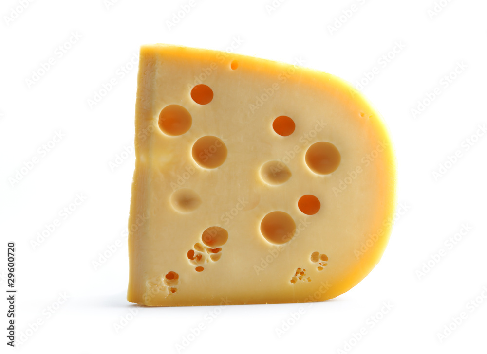 piece of cheese isolated on a white background piece of cheese isolated on a white background