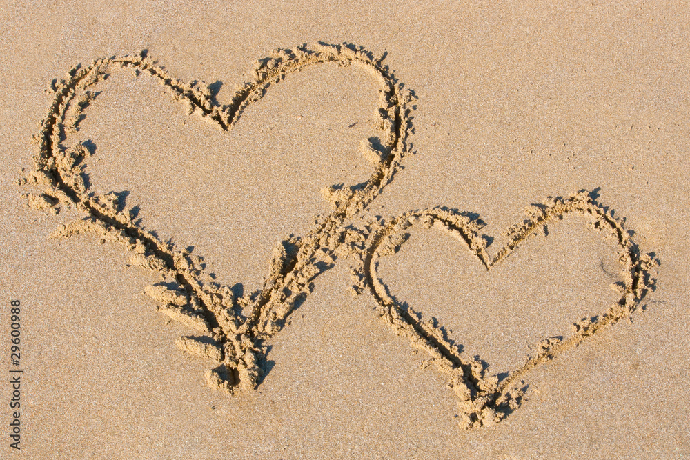 Two hearts in the sand Two hearts in the sand