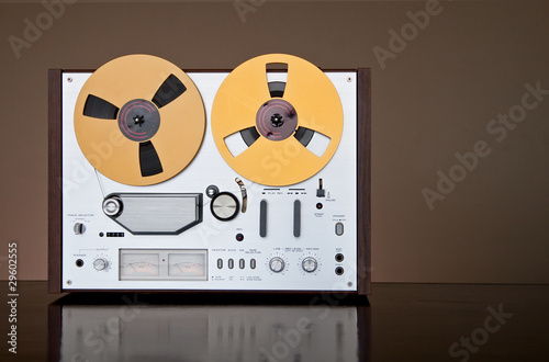 Vintage reel-to-reel tape recorder deck