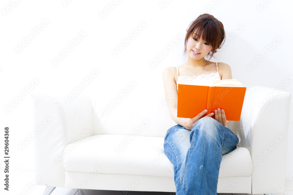 a portrait of beautiful asian woman leading a book a portrait of beautiful asian woman leading a book