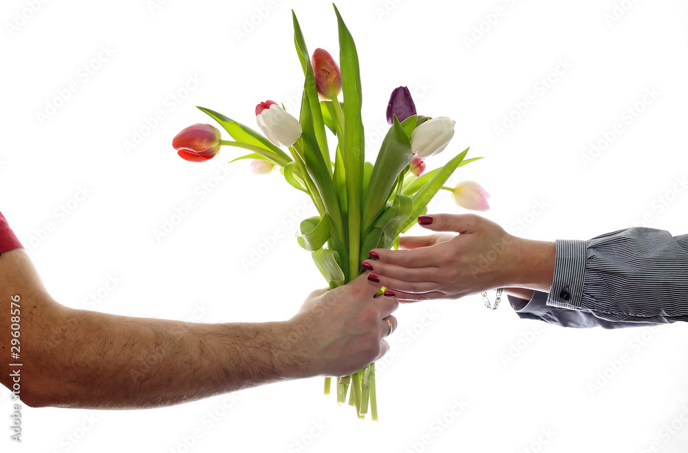 Tulip bouquet like a gift for women