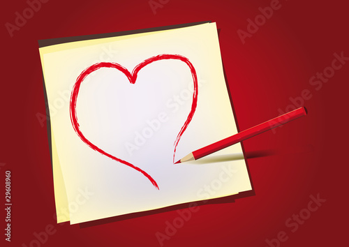 Pen drawing a Heart