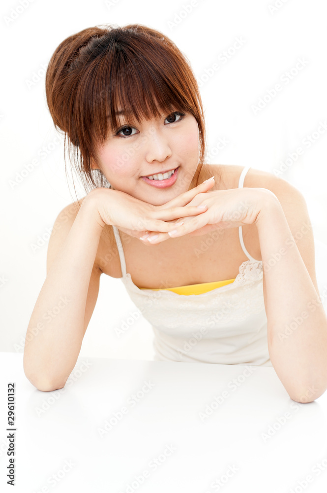 a portrait of beautiful asian woman with white background a portrait of beautiful asian woman with white background