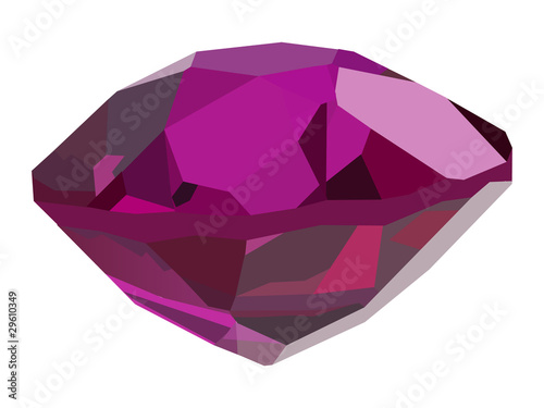 single pink gem on white