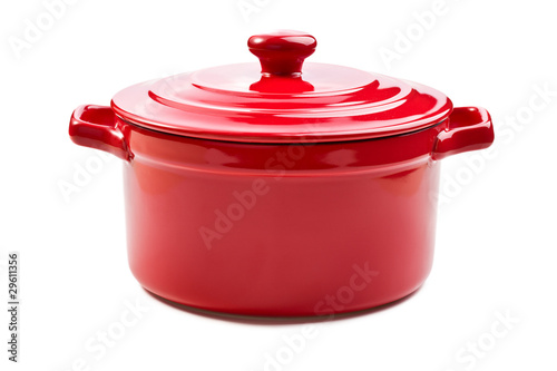 Fotografia red pot with cover