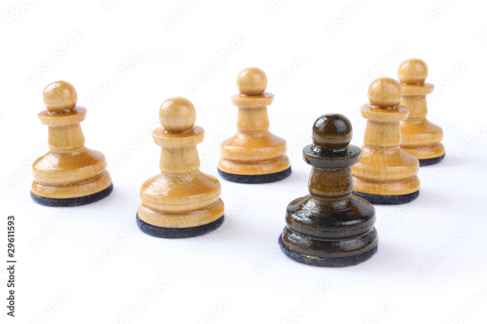 Schachfiguren, taktische Aufstellung Stock-Foto | Adobe Stock