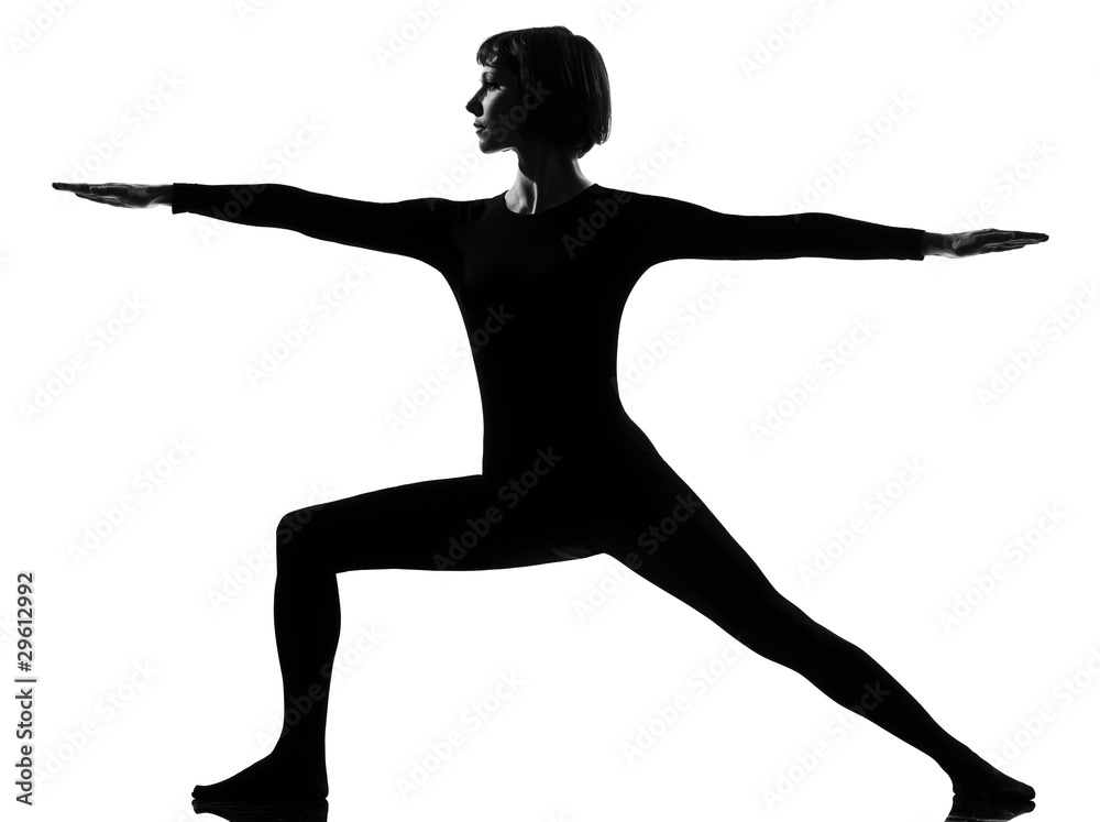 virabhadrasana 2 warrior postion yoga woman