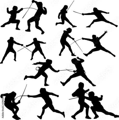 Slika na platnu fencing sport - vector - silhouet