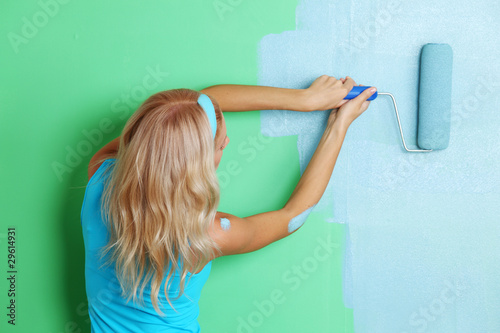 woman paint on wall