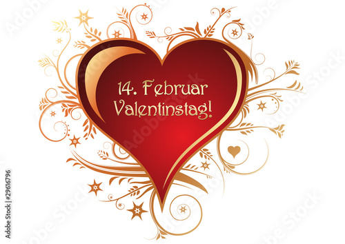 14. Februar Valentinstag - Herz mit Ornamente