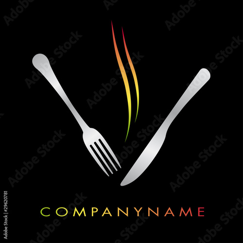Restauration couleurs, avec couteau, fourchette et fumée saveur