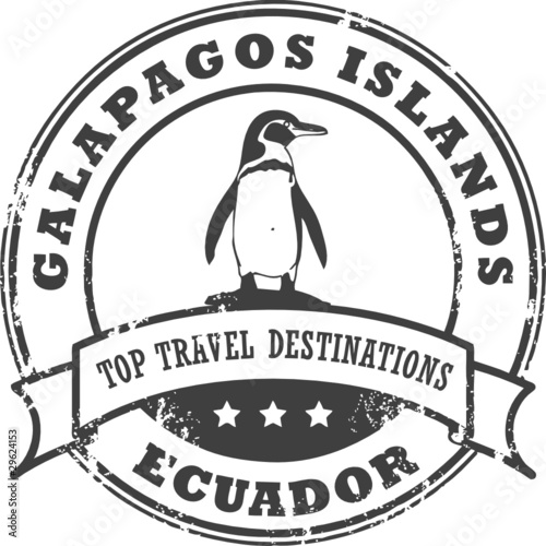 Grunge rubber stamp with Galapagos Islands