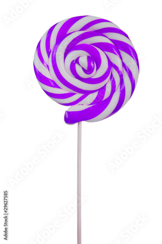 Lovely purple lollipop on white