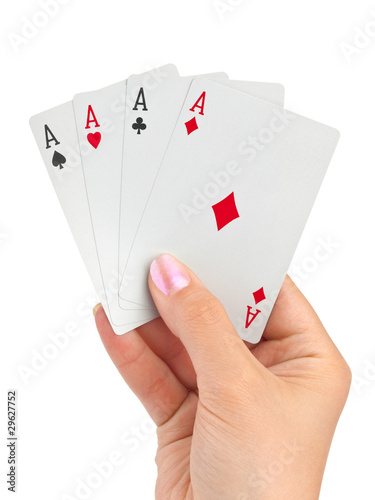 Hand with four aces