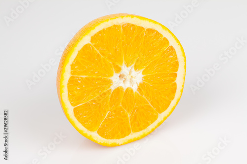 Navel orange half on a white background
