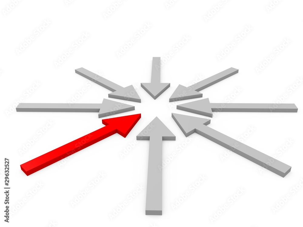Arrows pointing to the center Arrows pointing to the center
