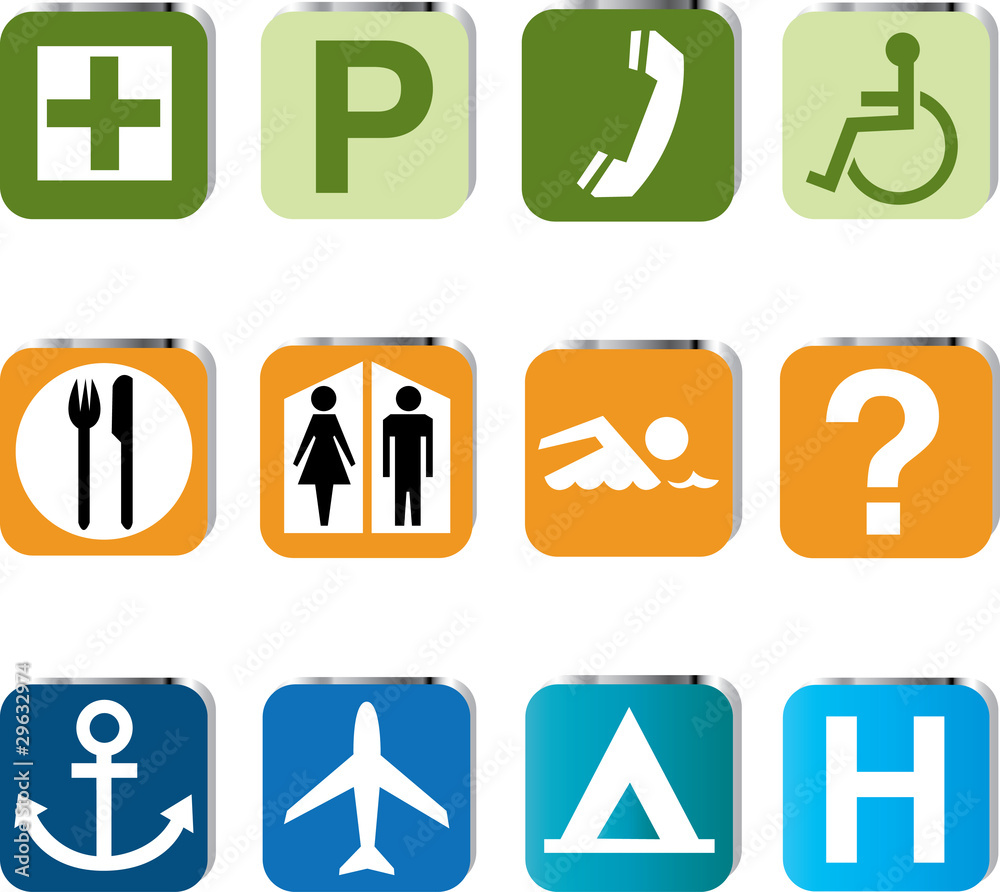 tourist locations icon set - VECTOR tourist locations icon set - VECTOR