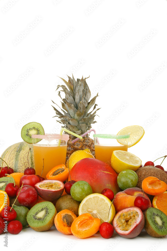 verres de jus de fruits