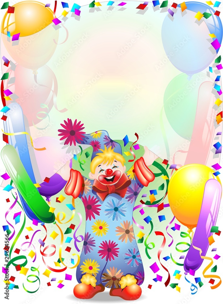 Pagliaccio Bambino Sfondo-Baby Clown Background-Vector Stock Vector