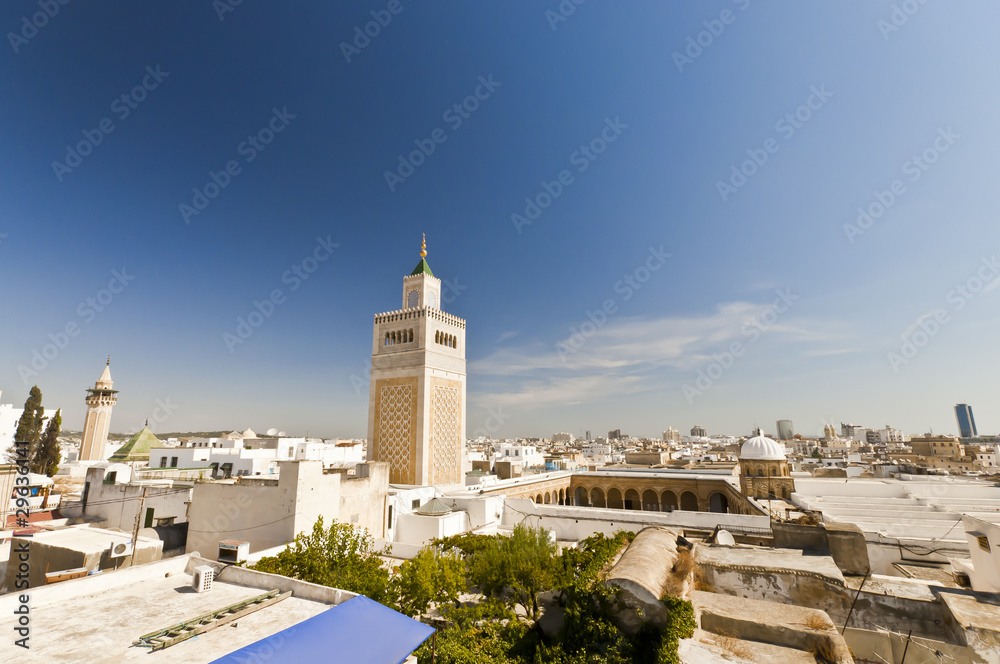 Panoramic views of the city, Tunisia - obrazy, fototapety, plakaty 