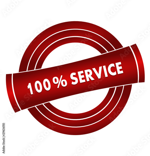 100 % service sur vignette rouge