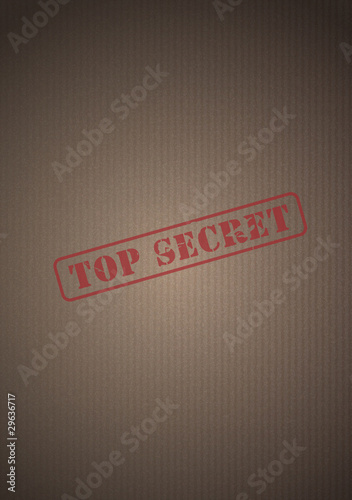 Cardboard with words top secret