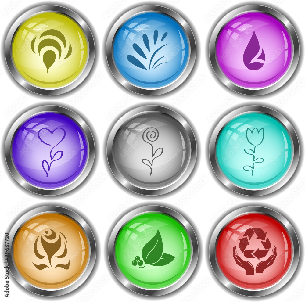 Vector icons of plants Vector icons of plants
