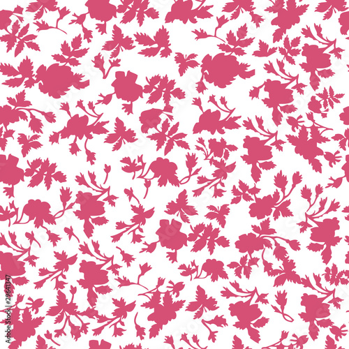 Floral Seamless Pattern In Honeysuckle Color
