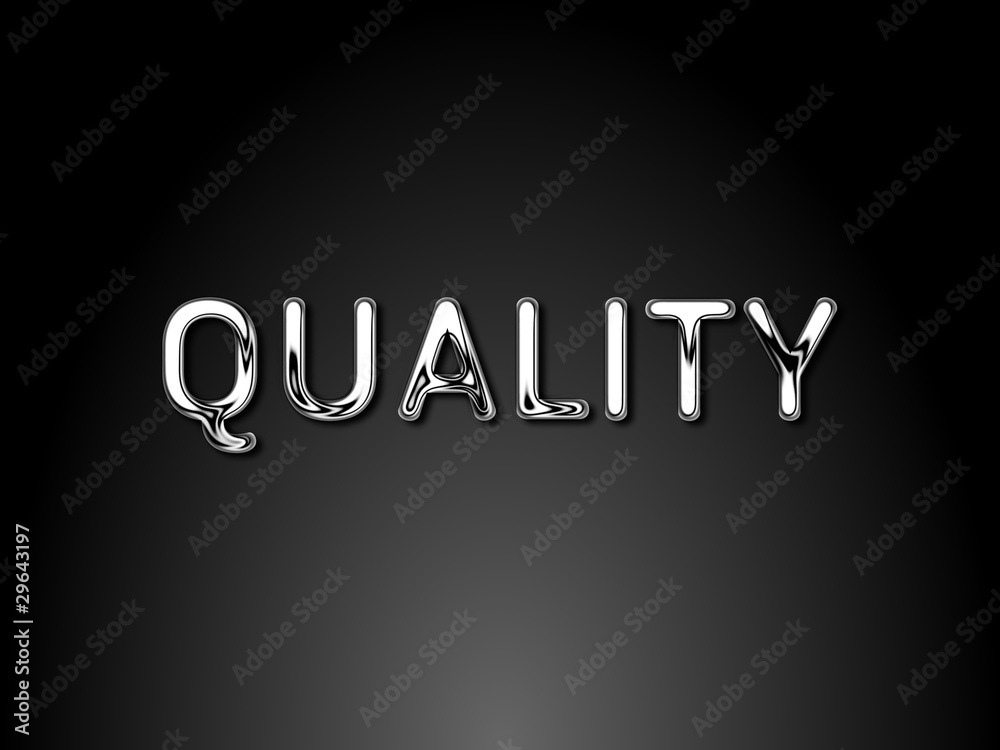 Quality word with chrome effect. Quality word with chrome effect.