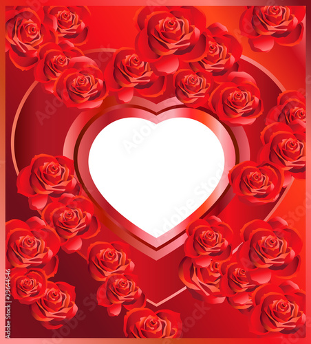 Background with Heart and Roses