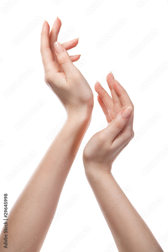 figure from female hands isolated on white figure from female hands isolated on white