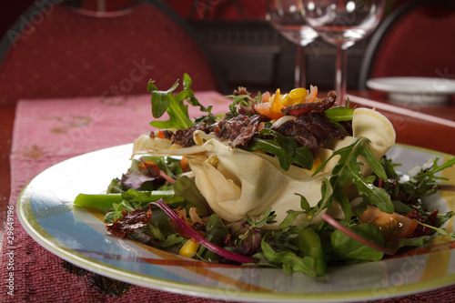 Salad served on a plate