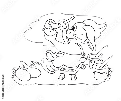 Malvorlage Hase bei der Arbeit