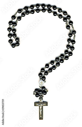 Question mark shaped old catholic rosary