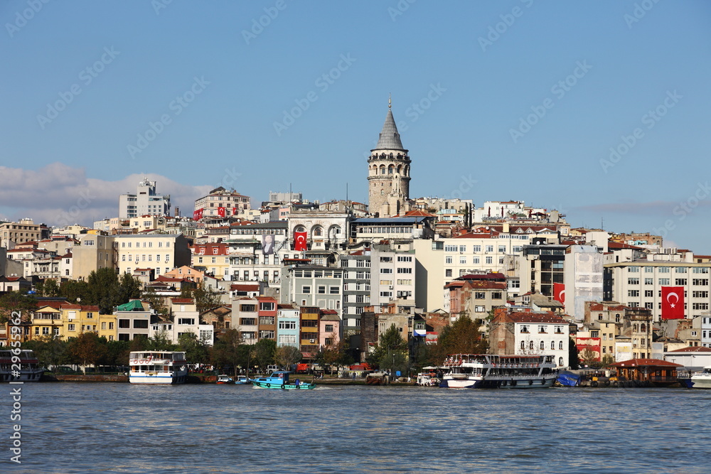 Galata Tower in Istanbul surrounded by old buildings