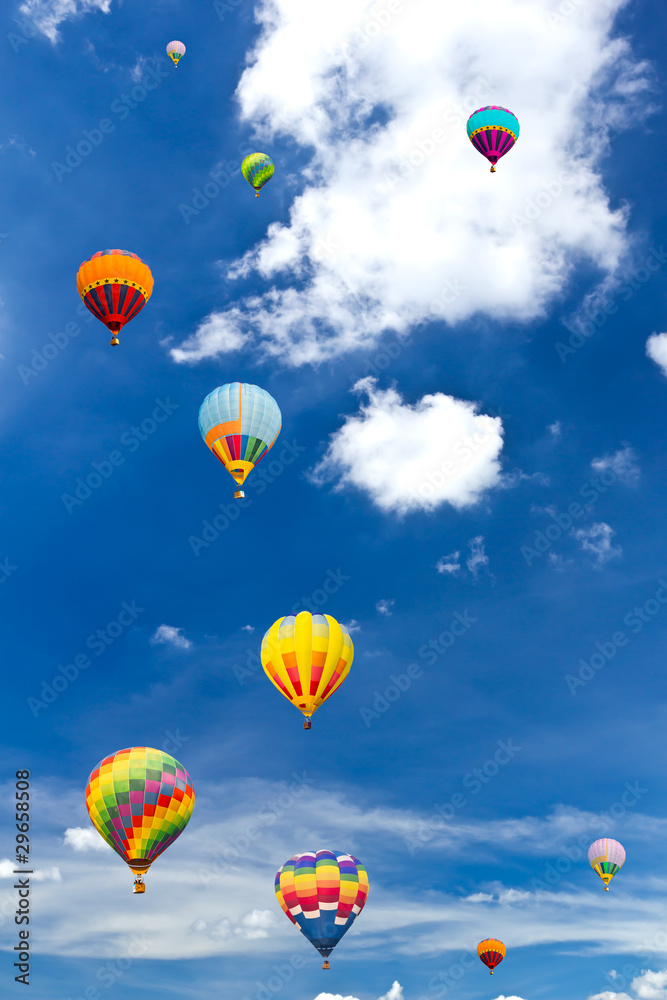 Fototapeta premium colorful hot air balloon against blue sky