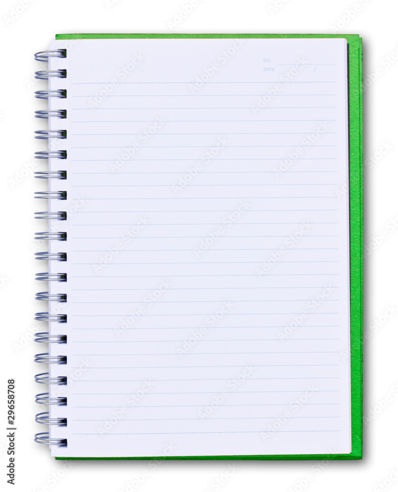 green notebook isolated green notebook isolated