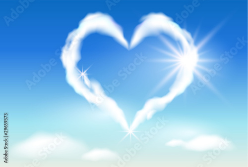 Cloud heart  and  sunshine