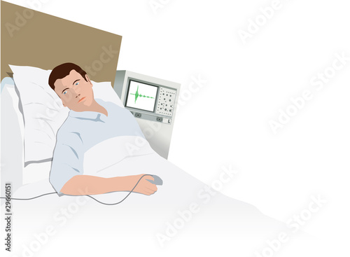 A Patient in hospital being monitored