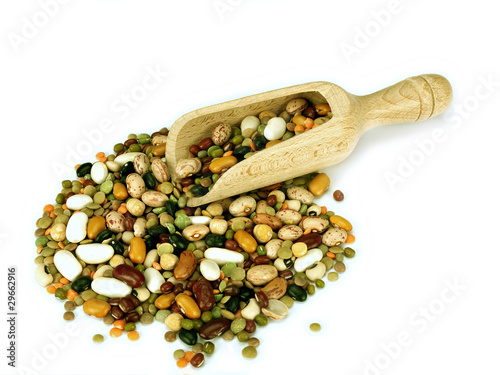 Scoop of peas, beans lentis etc photo